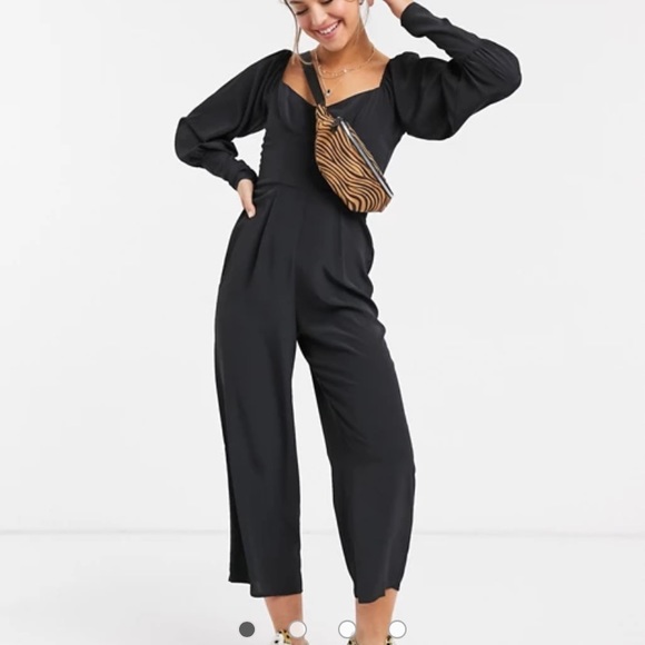 ASOS Square neck puff sleeve jumpsuit *REPOSHED BUT BRAND NEW** - Picture 1 of 5